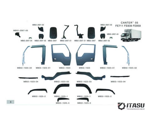 MITSUBISHI CANTER 05 FE711 FE839 FE859 body parts