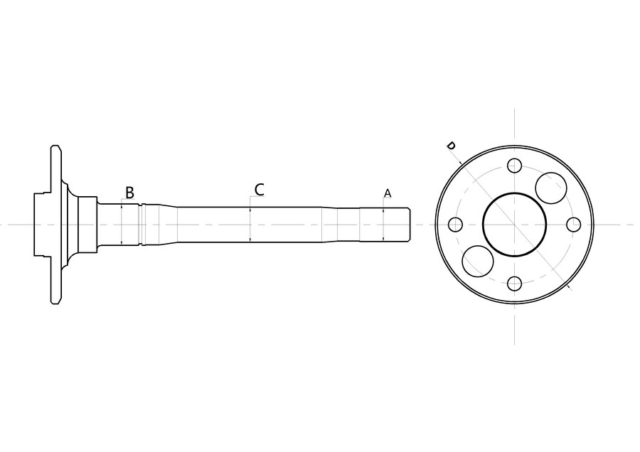 AXLE SHAFT DX-TO195 42311-22100
