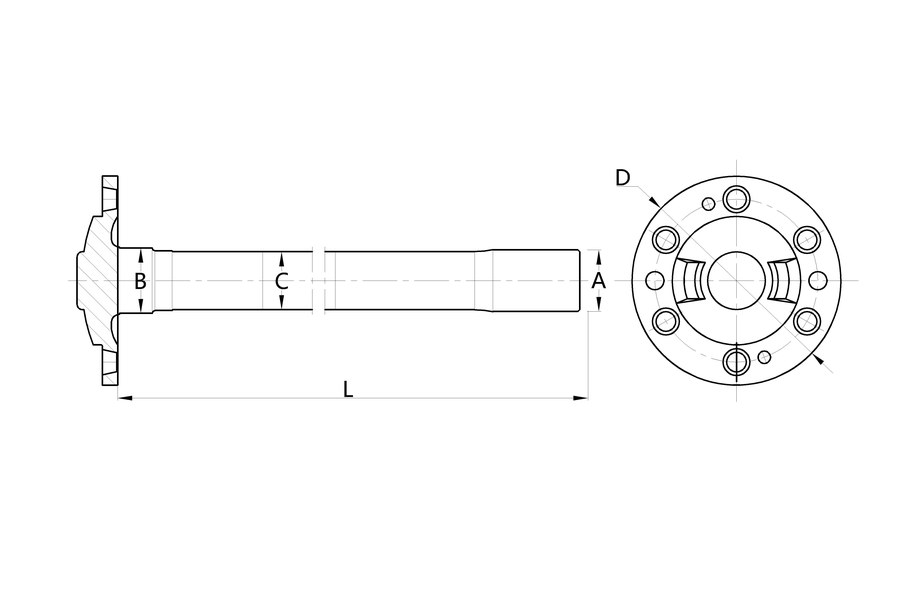 AXLE SHAFT DX-TO234 42312-60140