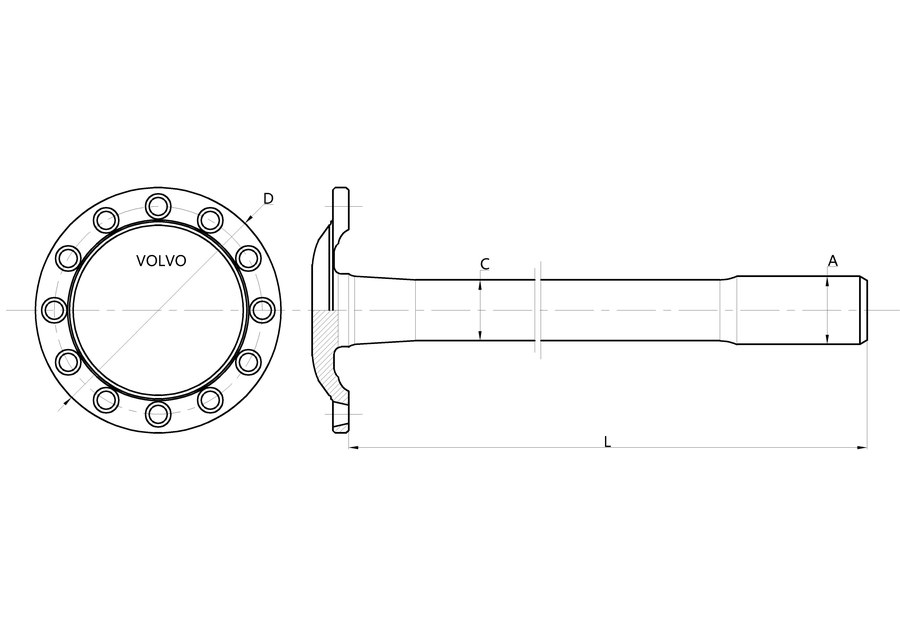 AXLE SHAFT DX-530412 20565332