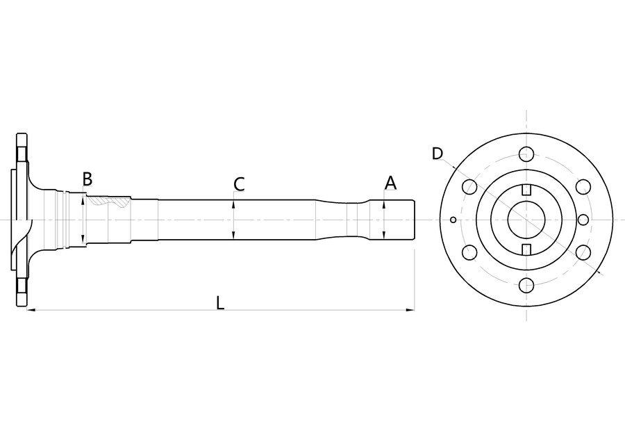 AXLE SHAFT DX-IS160 8-97083094-1