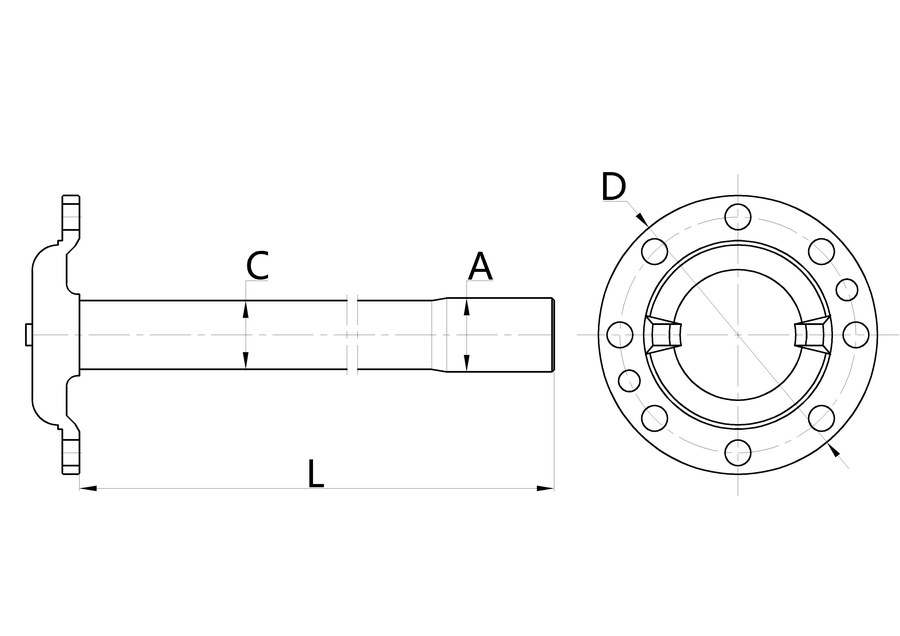 AXLE SHAFT DX-MIT100 MB308901