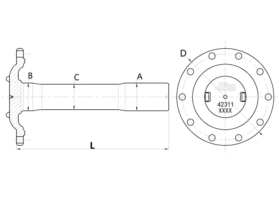 AXLE SHAFT DX-HN139 HINO
