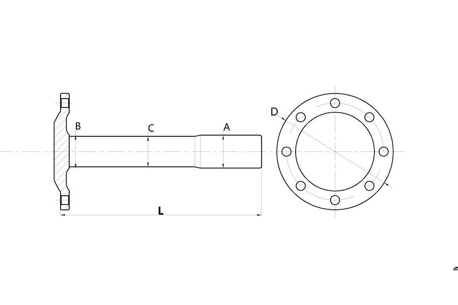 AXLE SHAFT DX-530205 MK2133001