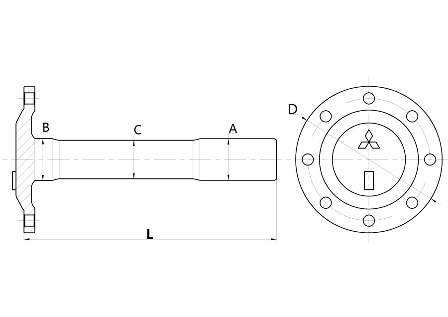 AXLE SHAFT DX-MIT107 MC881669