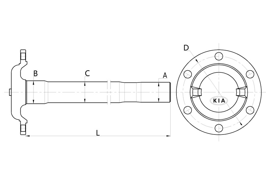 AXLE SHAFT DX-HD106 52611-5H200