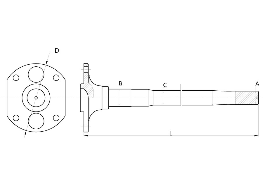 AXLE SHAFT DX-530400 MZ40