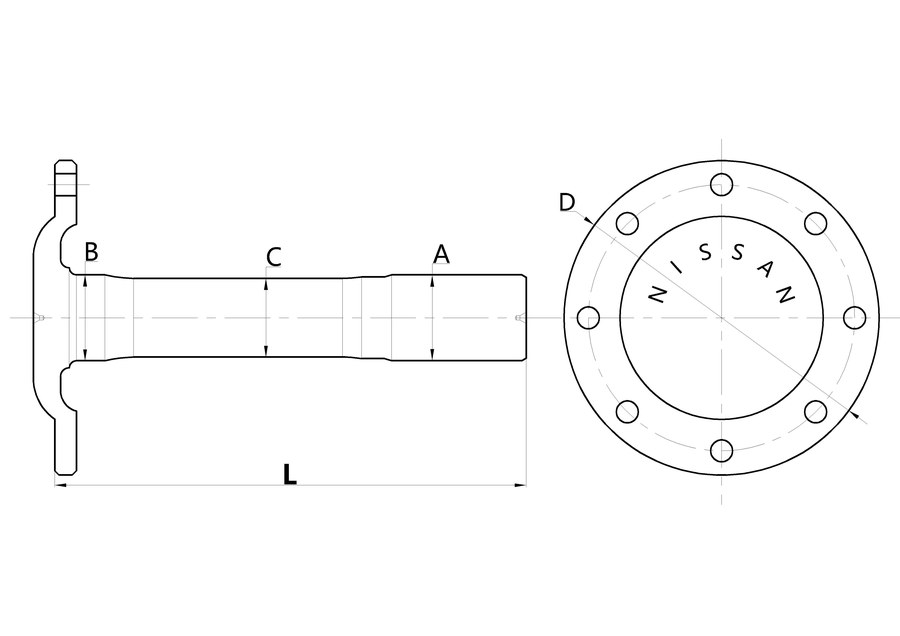 AXLE SHAFT DX-530157 38164-90162
